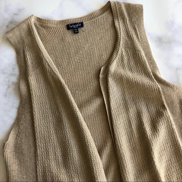 Splendid Tunic Vest Duster L Prescott Wool Cork Neutral Minimalist Capsule Warm - Picture 4 of 16